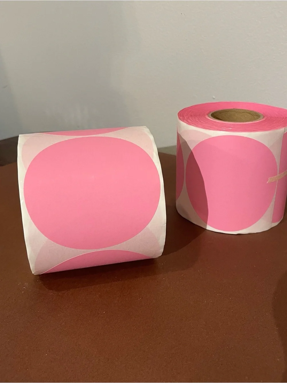1000 count Pink Circle Sticker Rolls Matte - Crafts, Parties, Labeling